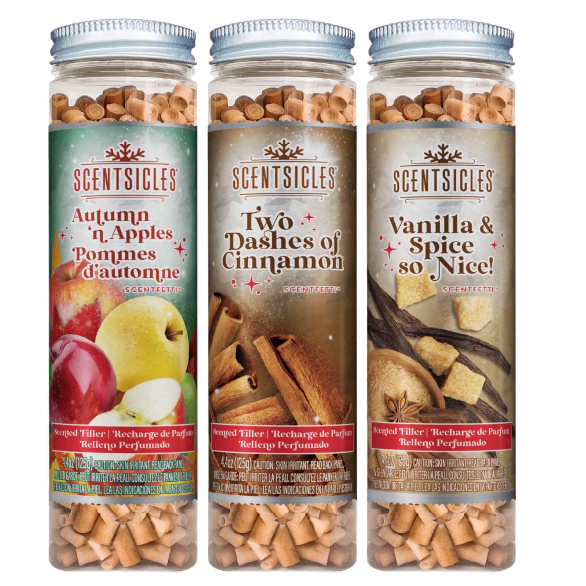 Scentsicles Scentfetti Autumn 'n Apples, Two Dashes of Cinnamon, Vanilla & Spice So Nice, 3 pack